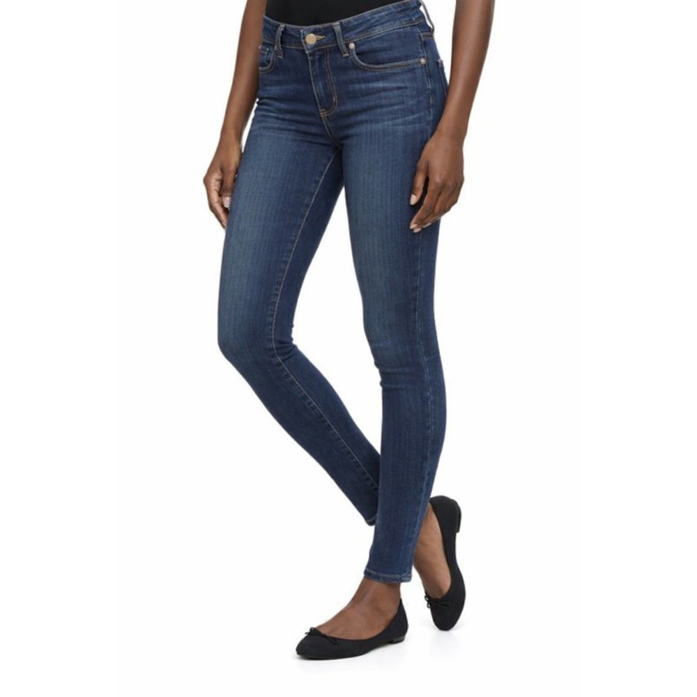 Paige Skyline Skinny Jeans Womens 32 Blue Dark Wash Mid Rise Stretch Denim